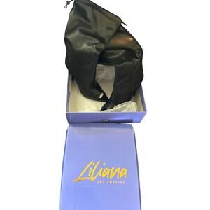 Tried On Only Liliana Black Faux Leather Bexie-8 3" Heel Open Toe Women's 6.5